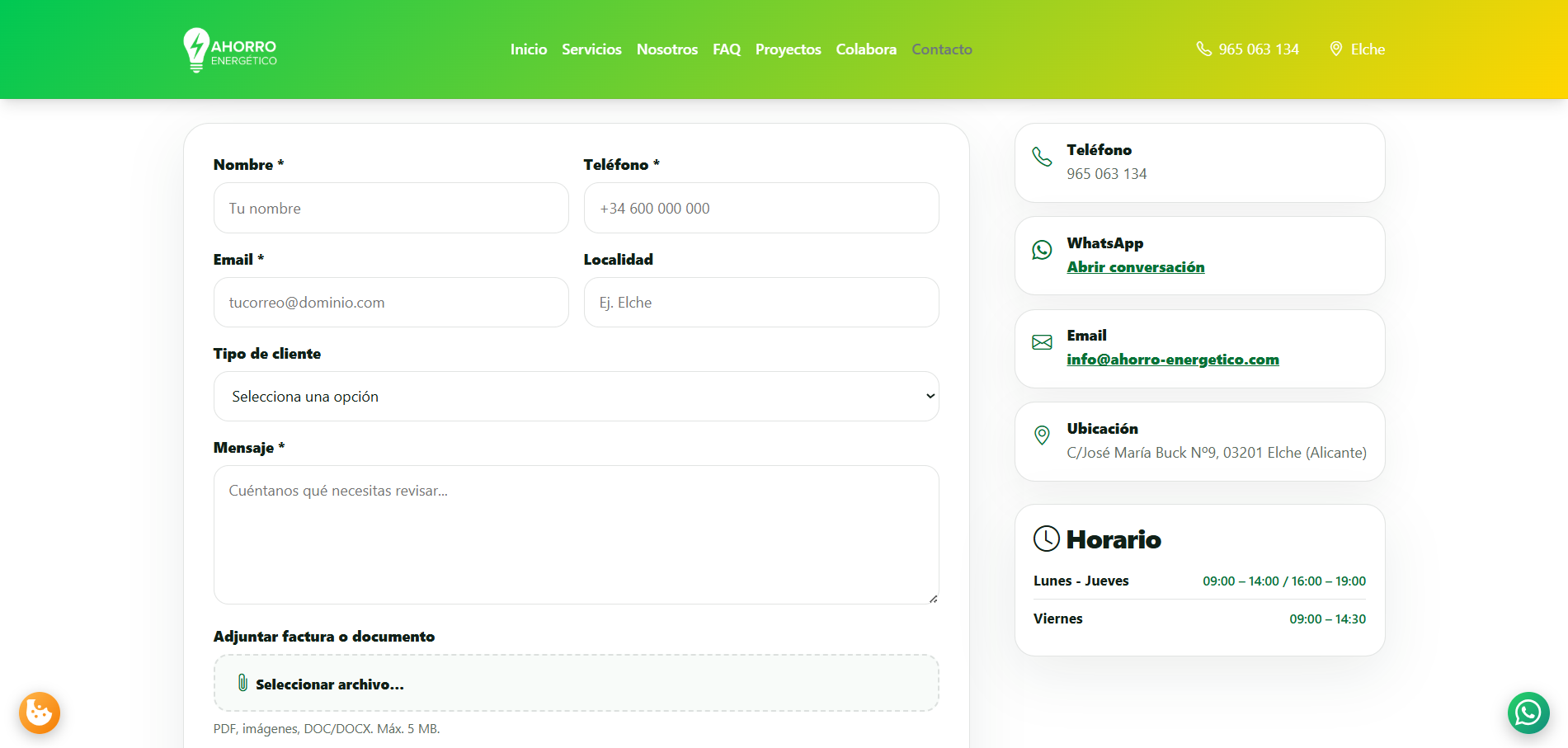 Web corporativa + CRM de leads — Expertos en Ahorro Energético
