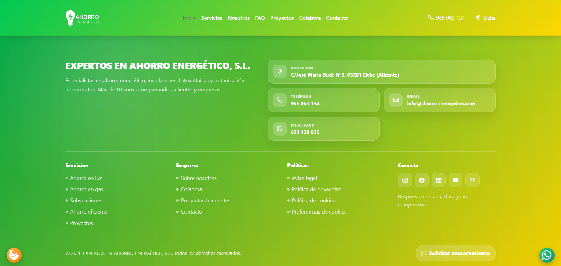 Web corporativa + CRM de leads — Expertos en Ahorro Energético