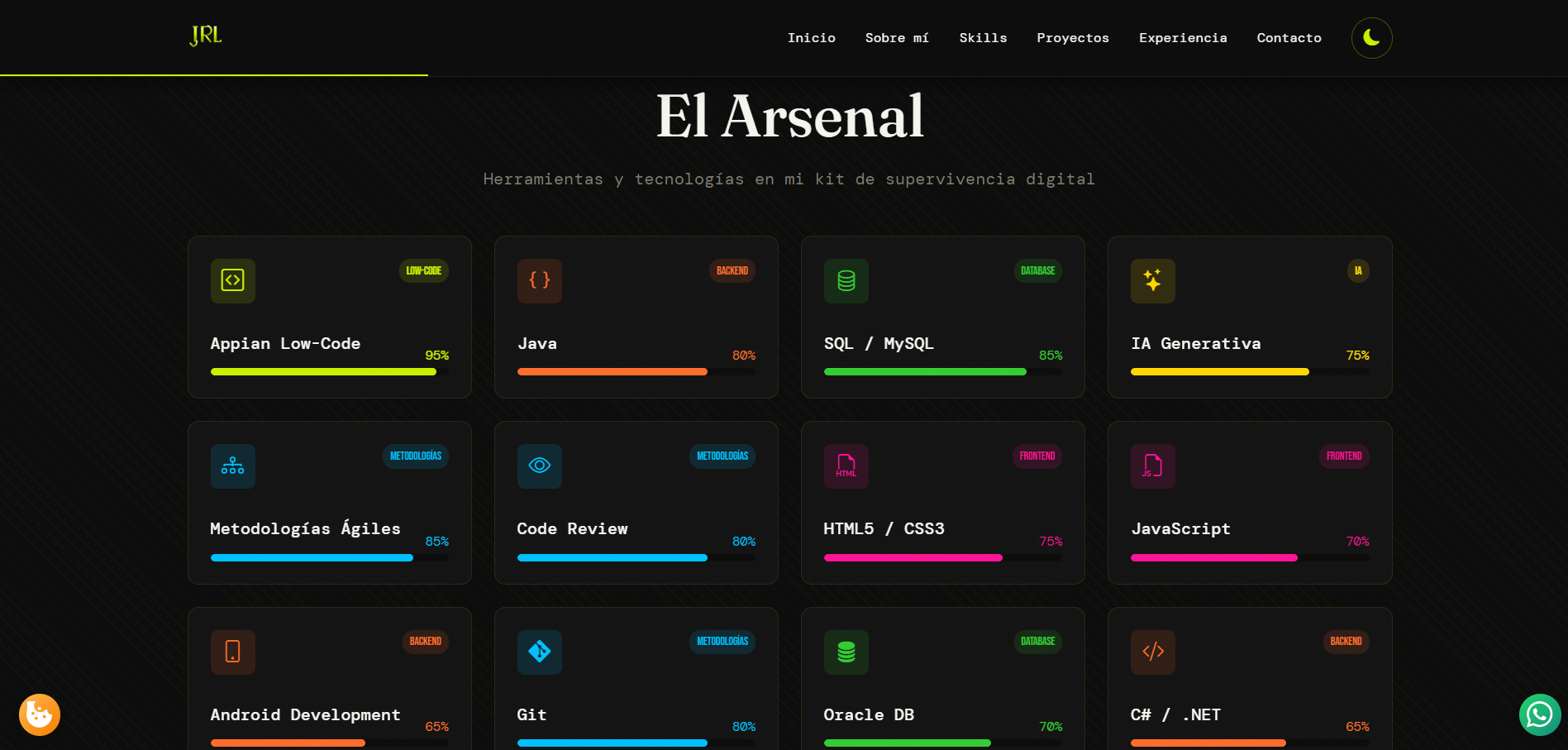 Portafolio web de desarrollador — José Rodríguez López