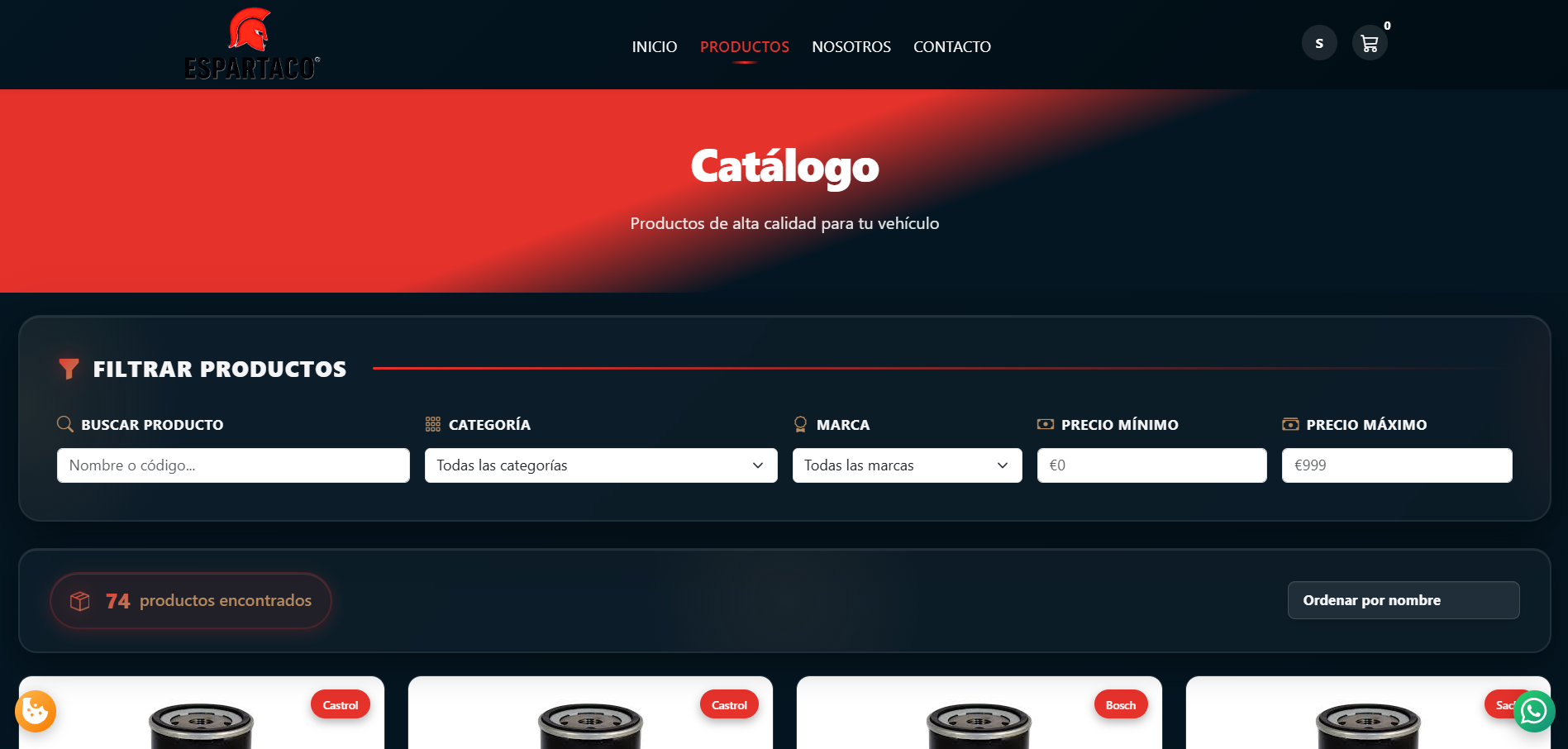 Espartaco — Tienda online de recambios de automóvil